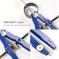 2 Pack Drafting Compass with Lock Math Bow Compass Drawing Metal Compass with Wheel Geometry Compass Bow Divider Precision Student Compass for Art School Office. 