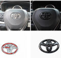 【Miga Plaza】carbon fiber Car Sticker Steering Wheel Emblem  Badge Decals Car Styling For Toyota  Vios Carola wish. 