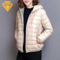 Women Lightweight Coat Stylish Winter Coat for Women Warm Hooded Jacket with Zipper Closure Pockets Trendy Southeast Asian Fashion Women Warm Winter Coat. 