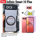 4 in 1 Infinix Smart 10 Plus Shockproof Phone Case With Magnetic Wireless Charging Sticker For Infinix Smart 10 X6725 Anti Spy Privacy Full Coverage Tempered Glass +Lens Film. 