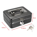 Mini Safe Cash Box Lock Box Metal Security Box with Key Sturdy for Coin Bank Money Bank Portable for Coin Collection. 