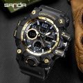 【ALLGOOD】Top Luxury Brand SANDA Men's Watch Men Sport Quartz Watches Multifunction Shock Digital  Watches Male Analog LED Clock. 