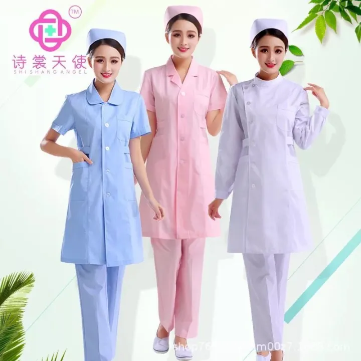 Nurses'%20Uniform%20Women's%20White%20Gown%20Doctor's%20Overall%20Long%20Sleeve%20Winter%20Summer%20Beauty%20Salon%20Workwear%20Short%20Sleeve%20Thin%20Long%20Sleeve%20Thick%20-%20Image%205