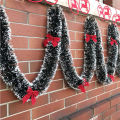 【Folio & Light】2m Decoration Ribbon Garland Tree Ornaments Hanging Xmas Wreath Dark Green With Snow Fringe Fake Vine Tinsel. 