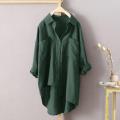 Cotton Flax White Shirt Women 2024 Spring Korean Summer Fashion Long Sleeve Loose Shirt Coat Sunscreen Jacket Oversize Shirt Top. 