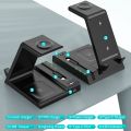 New- Z252 6-In-1 Wireless Charging Stand Dock With USB-C/Type-C Port & 8 Pin Charge Cable. 