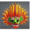 Sri Lankan Wooden Mask 12"Traditional Devil Home Decor Hanging Mask Size =12 inch Fire Devil. 