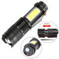 Mini Portable Flashlights Built in Battery USB Charging LED Flash Light COB 2000 Lumens Zoomable Waterproof Tactical Torch Lamp. 