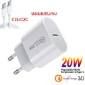 For Apple PD 20W USB Phone Charger Fast Charger for iPhone iPad Samsung OnePlus Wall Quick Charge Adapter TypeC Cable EU/US Plug. 