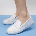 Women's Nursing Shoes PU Leather Flat Nursing Shoes Nurse Loafers Breathable White Working Shoes Walking Shoes for Restaurant Workers Office. 
