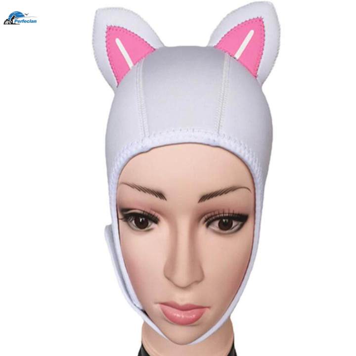 Scuba%20Diving%20Hood%20Cap%203mm%20Neoprene%20Hood%20Headgear%20Head%20Cover%20Thermal%20White%20Pink%20-%20Image%205
