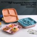 Microwave Safe Plate 3-compartment Rectangle Dinner Plate for Easy Meal Prep Food Grade Dishwasher Safe Ideal for Adults Kids Kitchen Supplies 3 Compartments Dinner Plate. 