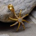 Gold plated NEW SUN pendent With WHITE STONE eye-catching Design.. 