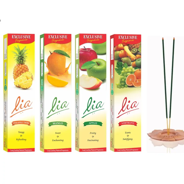 Lia Incense Sticks - Fruit Fragrances - 4 Packets
