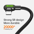 MCDODO 1.2m 1.8m Fast Charging USB Lighting Cable for iPhone with Nylon Braided Wire and 90° Elbow Design, 2.0A Max. 