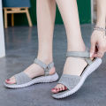 【ALLGOOD】Women's Flat sandals Korean Version Fashion Casual Flying Weave Sports Sandals. 