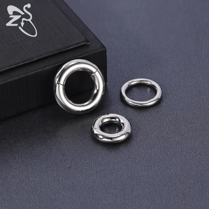ZS%201PC%20G23%20Titanium%20Hoop%20Earring%20for%20Women%20Silver%20Plated%20Circle%20Earring%20Large%20Gauge%20Seputm%20Nose%20Ring%202/4/6/8/10/12G%20Punk%20Earring%20-%20Image%203