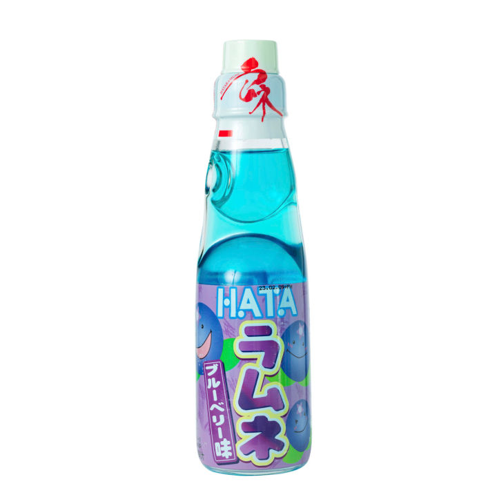 HATA RAMUNE BLUBERRY DRINK 200ml .  JAPANESE SOFT DRINK HATA KOSEN