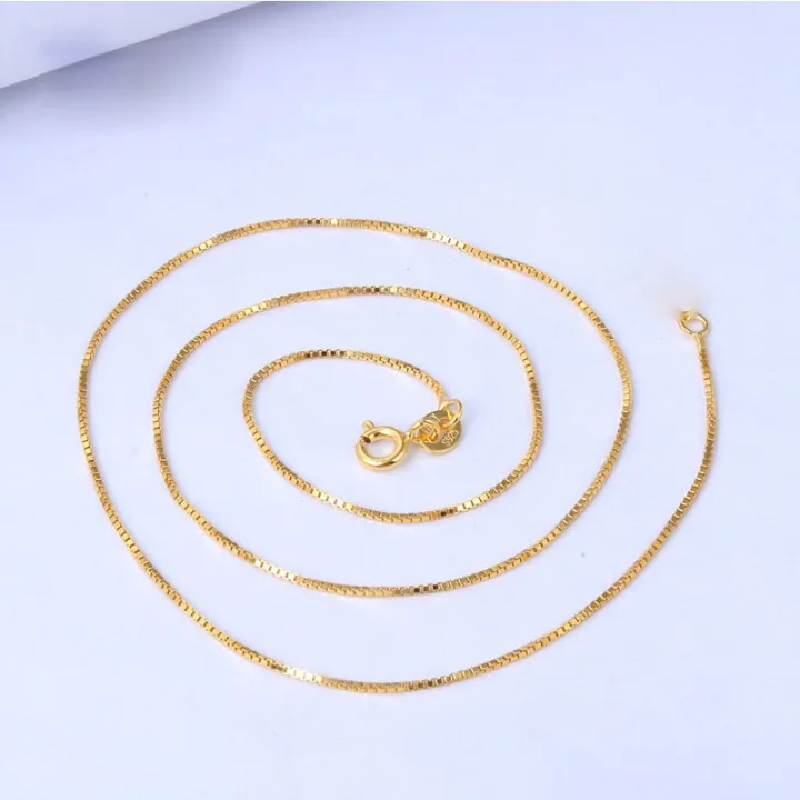 Real%20925%20Sterling%20Silver%20Box%20Chain%20Necklaces%20for%20Women%20Teen%20Girl%20Rose%20Gold%20Plated%20S925%20Jewelry%200.8mm%20Wholesale%20Bulk%20Dropshipping%20-%20Image%204