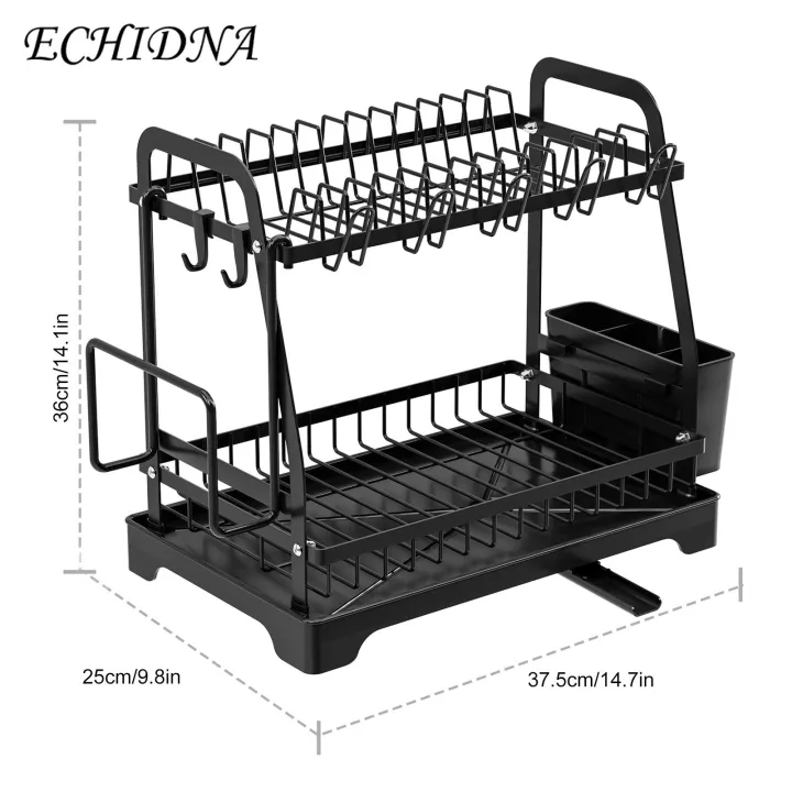 Metal%20Dish%20Drying%20Rack%20Large%20Capacity%202-tier%20Dish%20Drying%20Rack%20Easy%20to%20Install%20Kitchen%20Countertop%20Utensil%20Rack%20with%20Drain%20Rust-resistant%20Storage%20Rack%20for%20Homes%20Two-tier%20Dish%20Drying%20Rack%20-%20Image%204