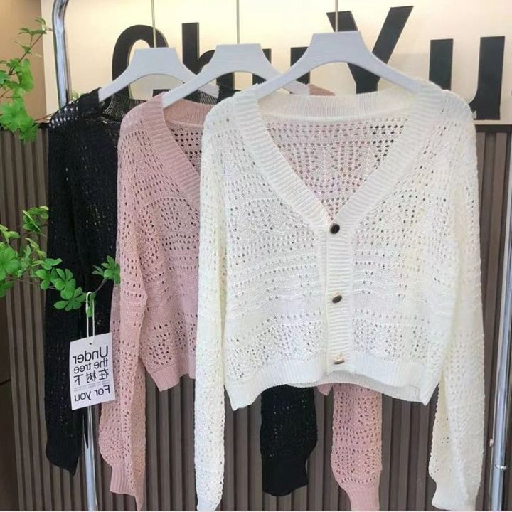 Shawl%20Outer%20Match%20Summer%20Thin%20Knitted%20Cardigan%20Women's%20Sun-Protective%20Clothing%20Design%20Crocheted%20Hollow%20out%20Bandage%20Dress%20Air%20Conditioning%20Shirt%20Top%20-%20Image%203