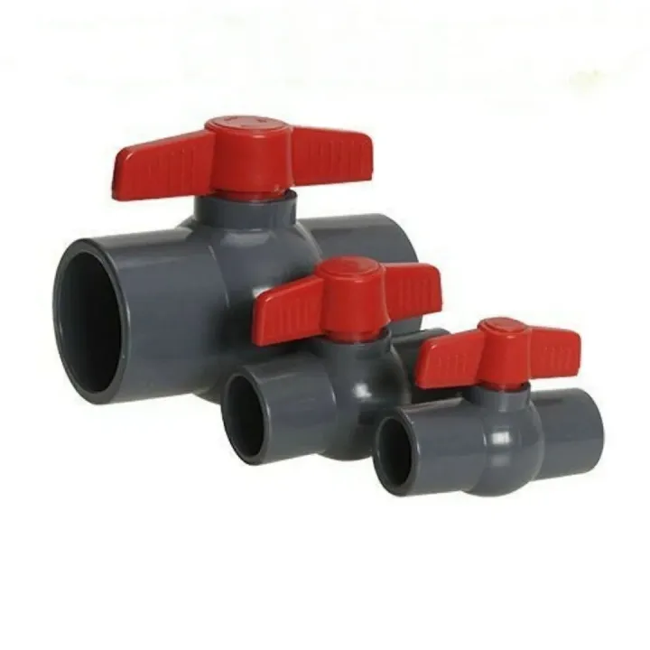 PVC Ball Valve Red Handle Stop Valve 1/2, 3/4, 1  Inch Home,Garden Uses
