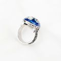 Vampire Diaries Ring Anillos Salvatore Damon Reborn Daylight Ring Aneis Stefan Family Vintage Fashion Punk Blue Enamel For Men. 