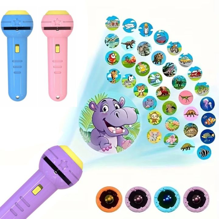 Cartoon 128 Patterns Children Projector Flashlight Early Education 16 ...