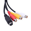 Vga 15 Pin Male To 3rca Tv S-Video Av Output Converter Adapter Cable M/f Connector For Pc Computer Lap. 