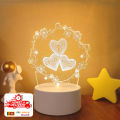Valentine's Day Table Lamp Four Heart Bedside Lamp Romantic Color USB Touch Switch LED Acrylic 3D Night Light Creative table lamp Acrylic Night Light USB baby bedroom desk birthday gift. 