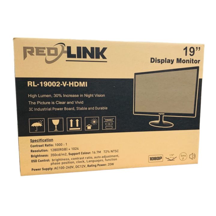 Monitor Red Lin Best Red Link RL-19001-M-HDMI 19″ HDMI VGA Monitor | Daraz.lk