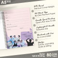 BTS Spiral Notebook A5 – BT21 Stack on Yellow | 100 Pages | Fun BTS K-pop Design. 