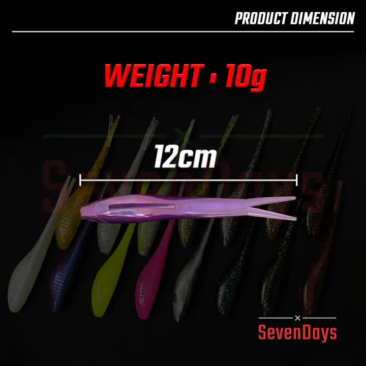 %5B5PCS%5D%20Minilodon%20Soft%20Plastic%2012cm/10g%20Split%20Tail%20Fishing%20Pancing%20Skipping%20Lure%20Toman%20Haruan%20Casting%20Silencer%20Zman%20-%20Image%207