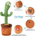 Rechargeable Dancing Singing Talking Cactus Plush Toy Electric 120 Songs Dance And Twist Luminous Recording Learning To Speak Lighting Tongue - Dancing Cactus toy plant. 