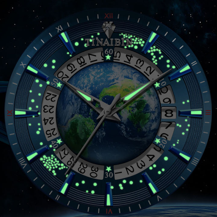 TINAIBIN%20New%20Automatic%20Mechanical%20Steel%20Earth%203D%20Wrist%20Watch%20for%20Men%20with%20Leather%20Rubber%20Belt%20Luminous%20Gift%20reloj%20hombre%206627%20-%20Image%204