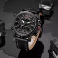 NAVIFORCE 9135 Brand Luxury Sport Military Quartz Digital Dual Display Clock Waterproof Leather Strap Watch For Men | I STYLEZ | ISO541. 