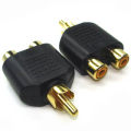 Male to 2 Female RCA Cable Adapter Connector RCA Y Splitter Audio Video Plug Converter. 
