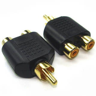 Male to 2 Female RCA Cable Adapter Connector RCA Y Splitter Audio Video Plug Converter
