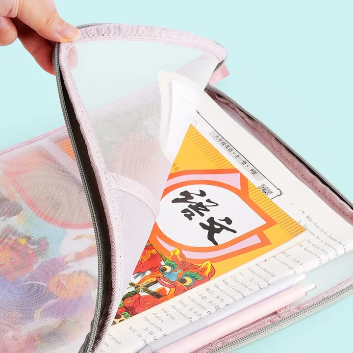 Nylon%20Mesh%20Student%20Tote%20Bag%20A4%20Size%20L-Shaped%20File%20Pocket%20Portable%20Mesh%20Book%20Bag%20for%20Travel%20Documents%20Filing%20-%20Image%203