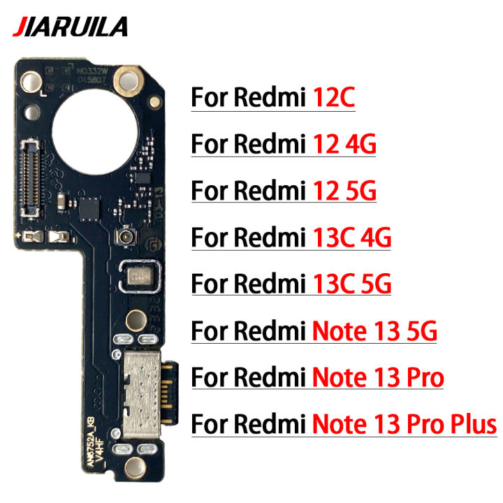 New For Xiaomi Redmi 12C 13C 12 4G 5G Note 13 Pro Plus USB Charging Dock Connector Port Board Flex Cable Repair Parts