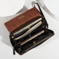 Long Men's Wallet Pu Large Capacity Business Wallet Zipper Double Layer Men Clutch Bag Handbag. 