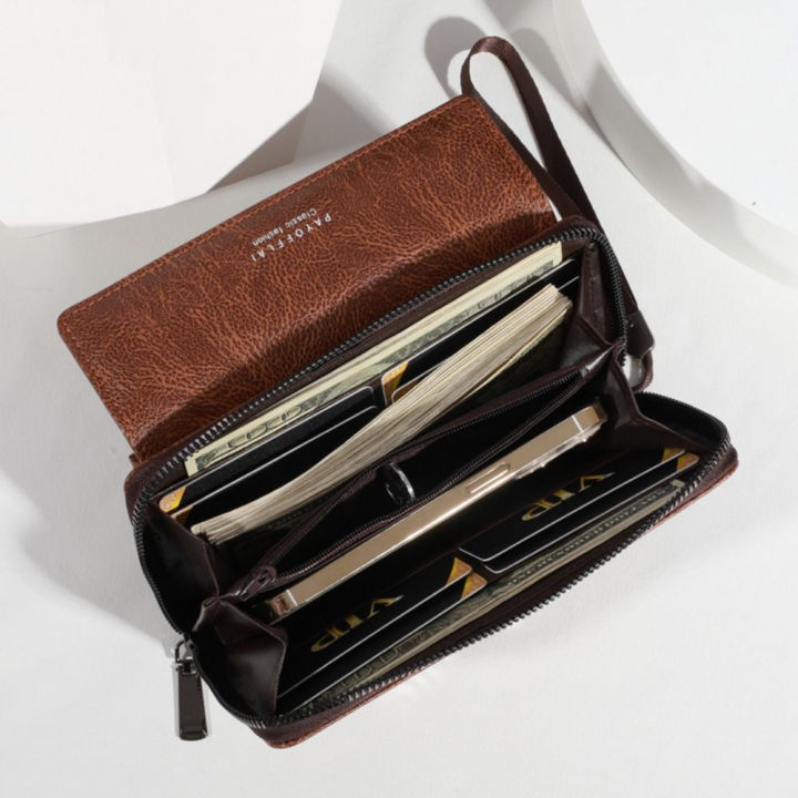 Long%20Men's%20Wallet%20Pu%20Large%20Capacity%20Business%20Wallet%20Zipper%20Double%20Layer%20Men%20Clutch%20Bag%20Handbag%20-%20Image%203
