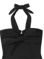 Women's Halter One-Piece Swimsuit, Sleeveless Front Cross Cutout Monokini Bathing Suit. 
