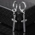 Qingwen earings irings for men cross earings men's accessories ring korean airrings punk hikaw for boys black cross. 