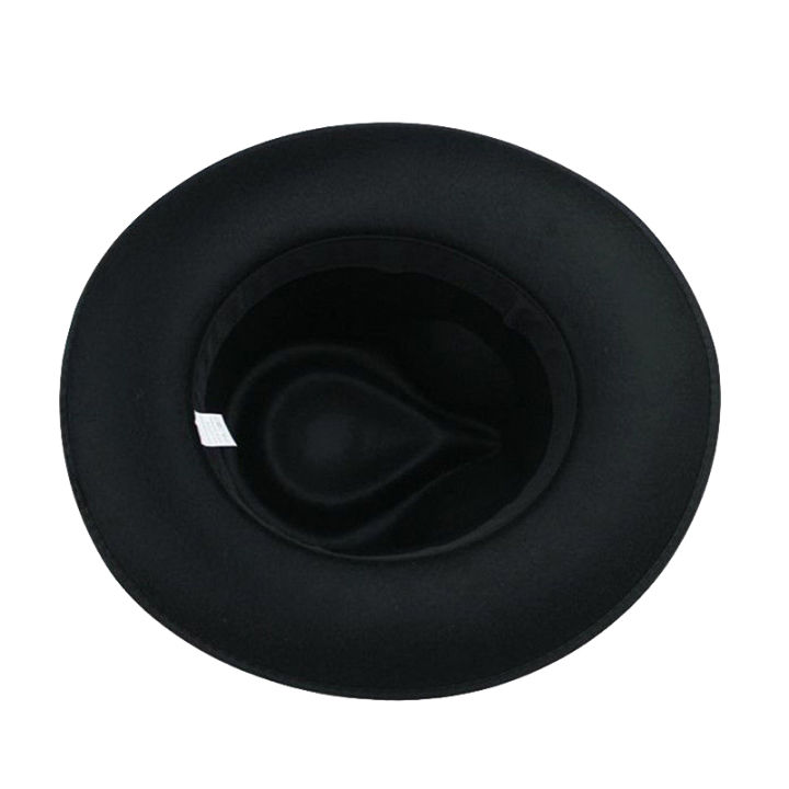 Unisex%20Men%20Women%20Hats%20Caps%20Panama%20Fedora%20Trilby%20Straight%20Wide%20Brim%20Hard%20Felt%20Black%20-%20Image%204