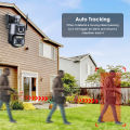 Security Camera Outdoor,10X Optical Hybrid Zoom/3 Lens Surveillance Camera Support Color Night Vision,Human Detection,Auto-Tracking,2-Way SD Card/Cloud Storage With Free 32GB SD Card. 