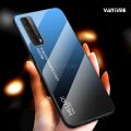 Vantime for Huawei Y7a Case Gradient Phone Back Hard Glass Cover. 