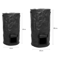 Collapsible Garden Yard Compost Bag with Lid Fertilizer Waste Sacks Composter Ferment Manure Waste Collector Durable Easy Install Easy to Use. 