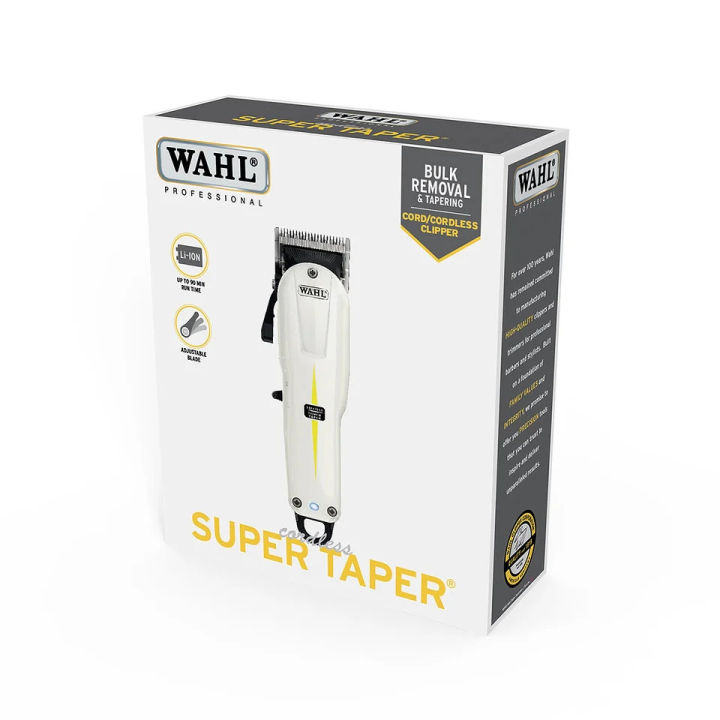 WAHL SUPER TAPER Original Corded Electric Professional Clipper Powerful Motor Adjustable Blade Saloon & Home Usage Trimmer Full Set