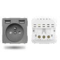 S Series-EU Power Socket USB Switch C-Type RJ45 Audio HDMI Module DIY Combination Gray Glass Frame DIY Accessories. 